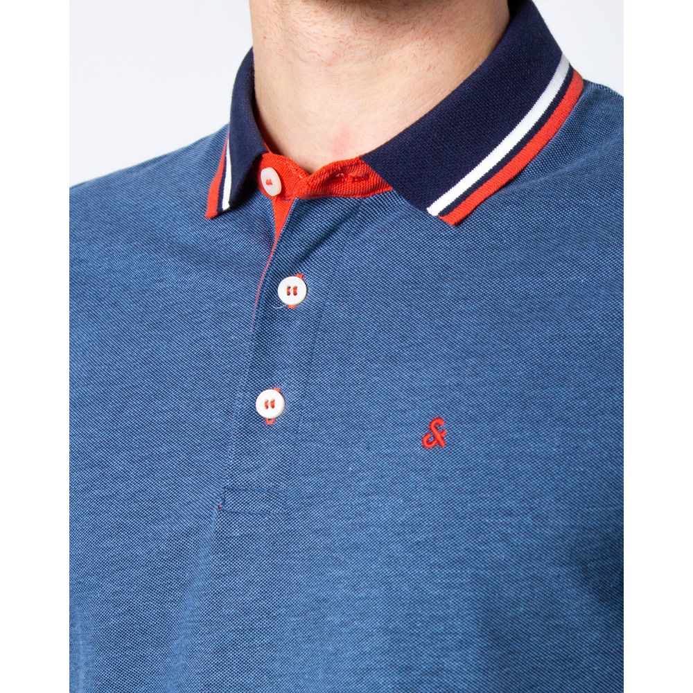 Jack Jones Blue Cotton Polo Shirt | Regal Royce