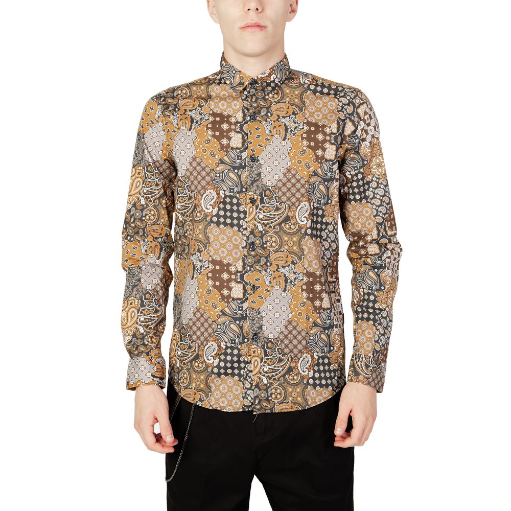 Gianni Lupo Beige Cotton Pattern Shirt | Regal Royce