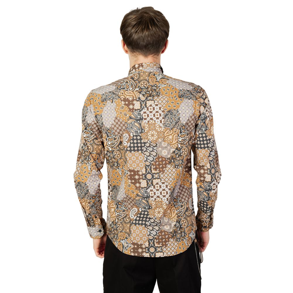 Gianni Lupo Beige Cotton Pattern Shirt | Regal Royce