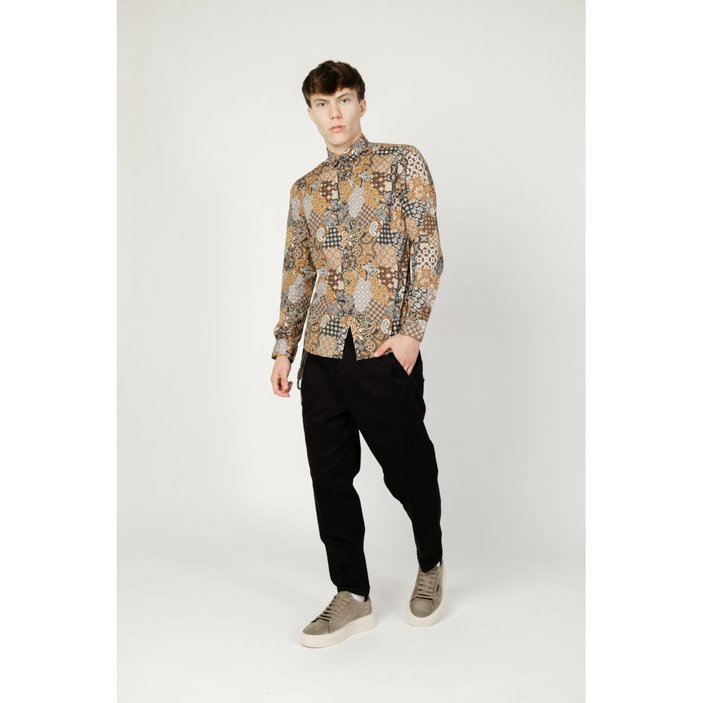 Gianni Lupo Beige Cotton Pattern Shirt | Regal Royce