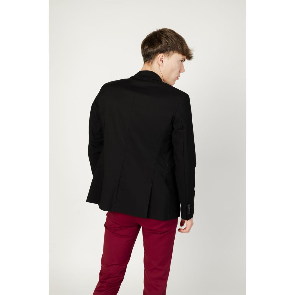 Gianni Lupo Black Cotton Blazer | Regal Royce