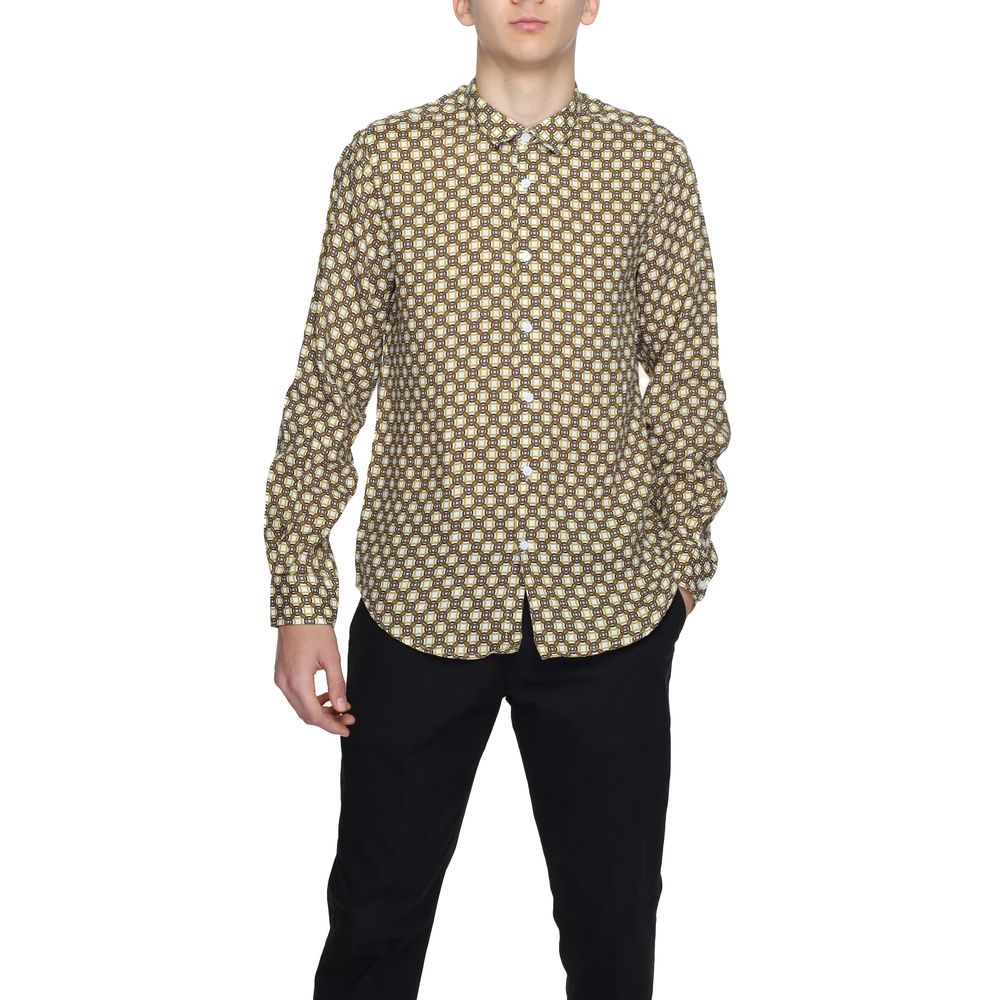 Gianni Lupo Beige Linen Pattern Shirt | Regal Royce