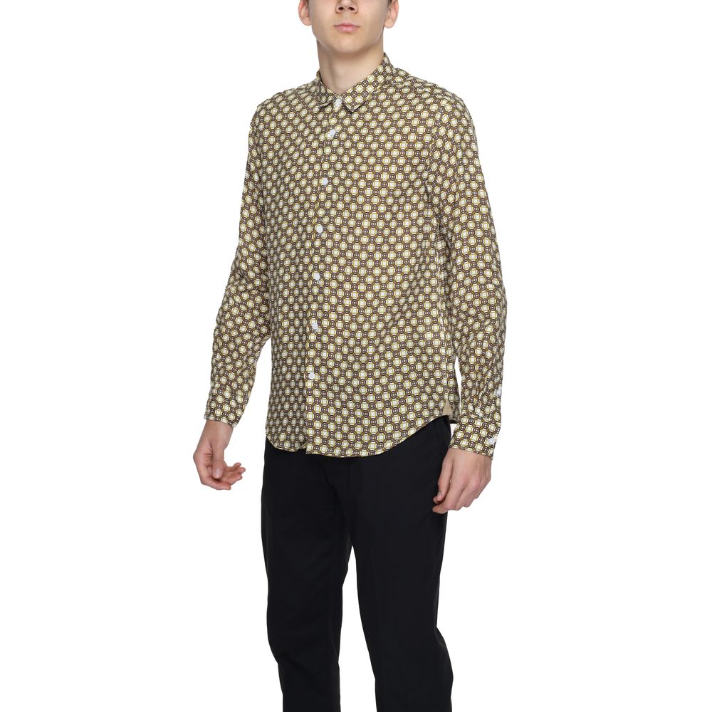 Gianni Lupo Beige Linen Pattern Shirt | Regal Royce