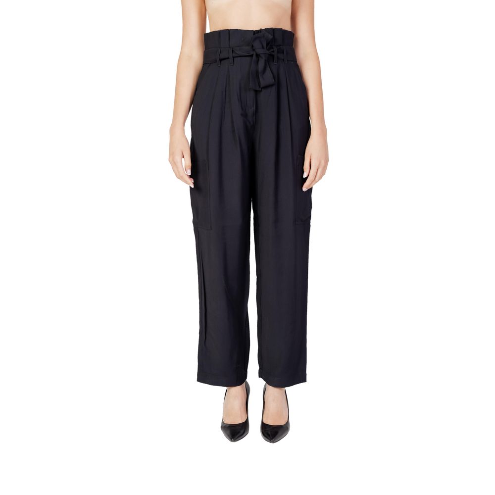 Vila Clothes Black Viscose Casual Pants | Regal Royce