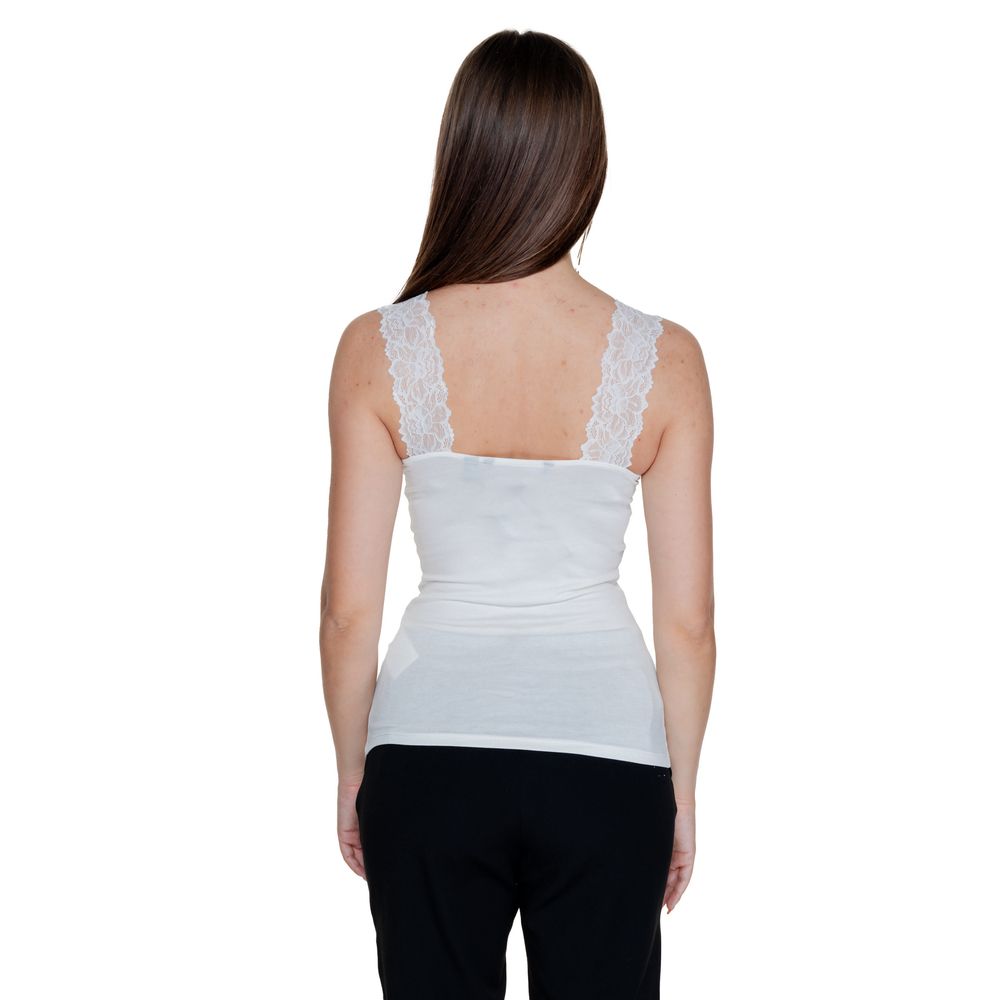 Vero Moda White Viscose Tank Tops | Regal Royce