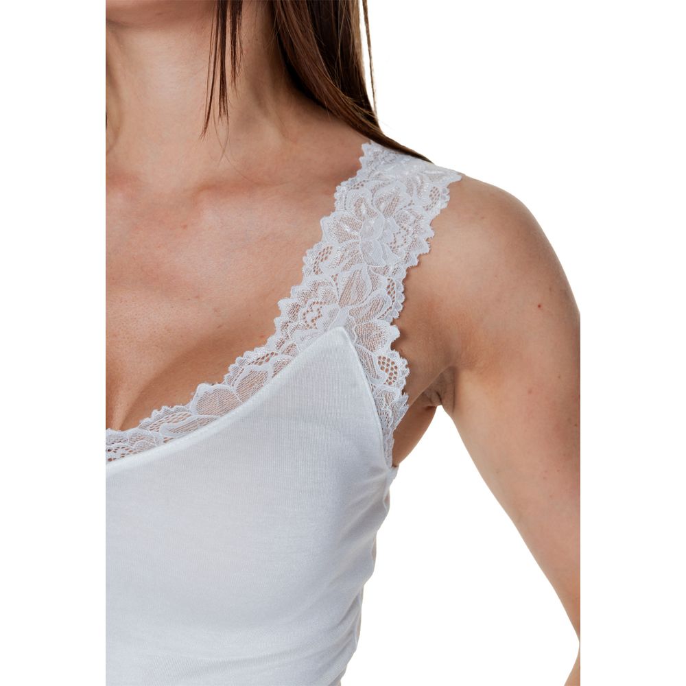 Vero Moda White Viscose Tank Tops | Regal Royce