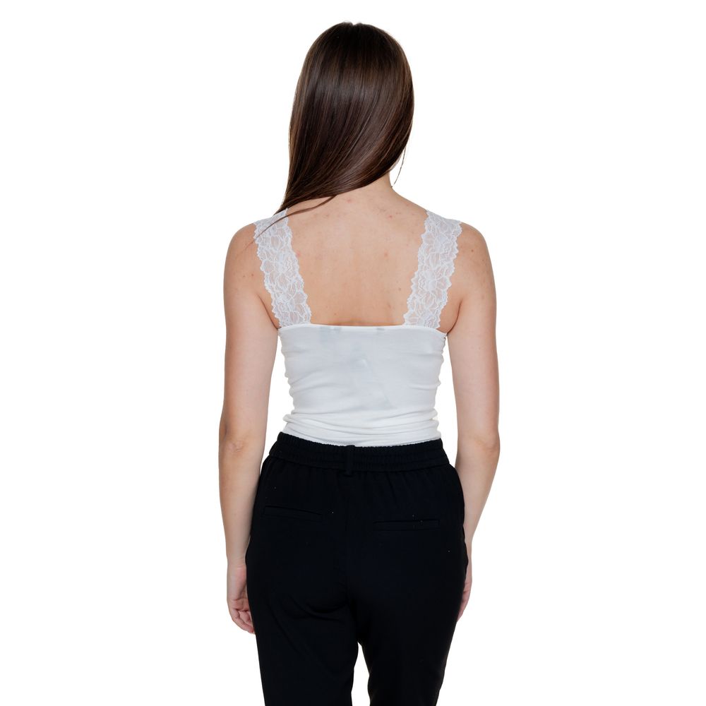 Vero Moda White Viscose Tank Tops | Regal Royce