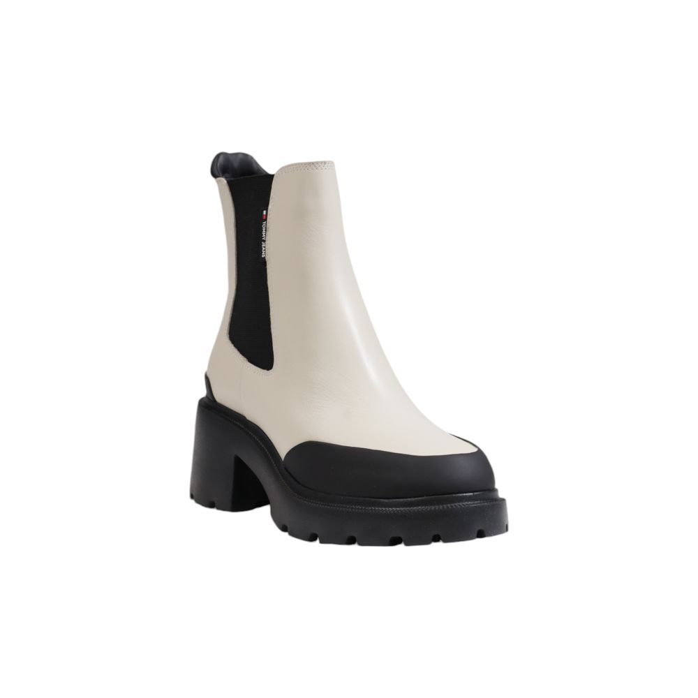 Tommy Hilfiger Jeans Beige Leather Ankle Boots | Regal Royce