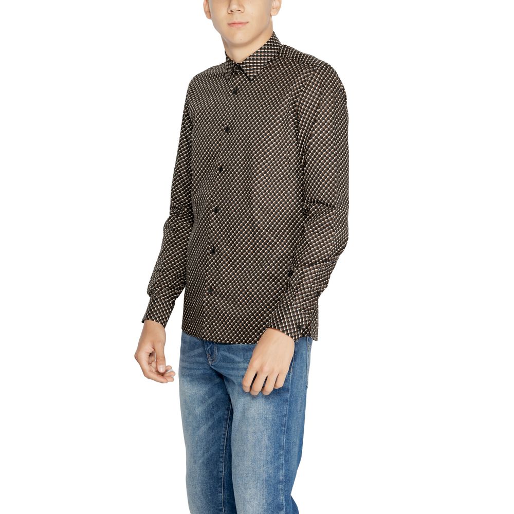 Antony Morato Brown Cotton Pattern Shirt | Regal Royce