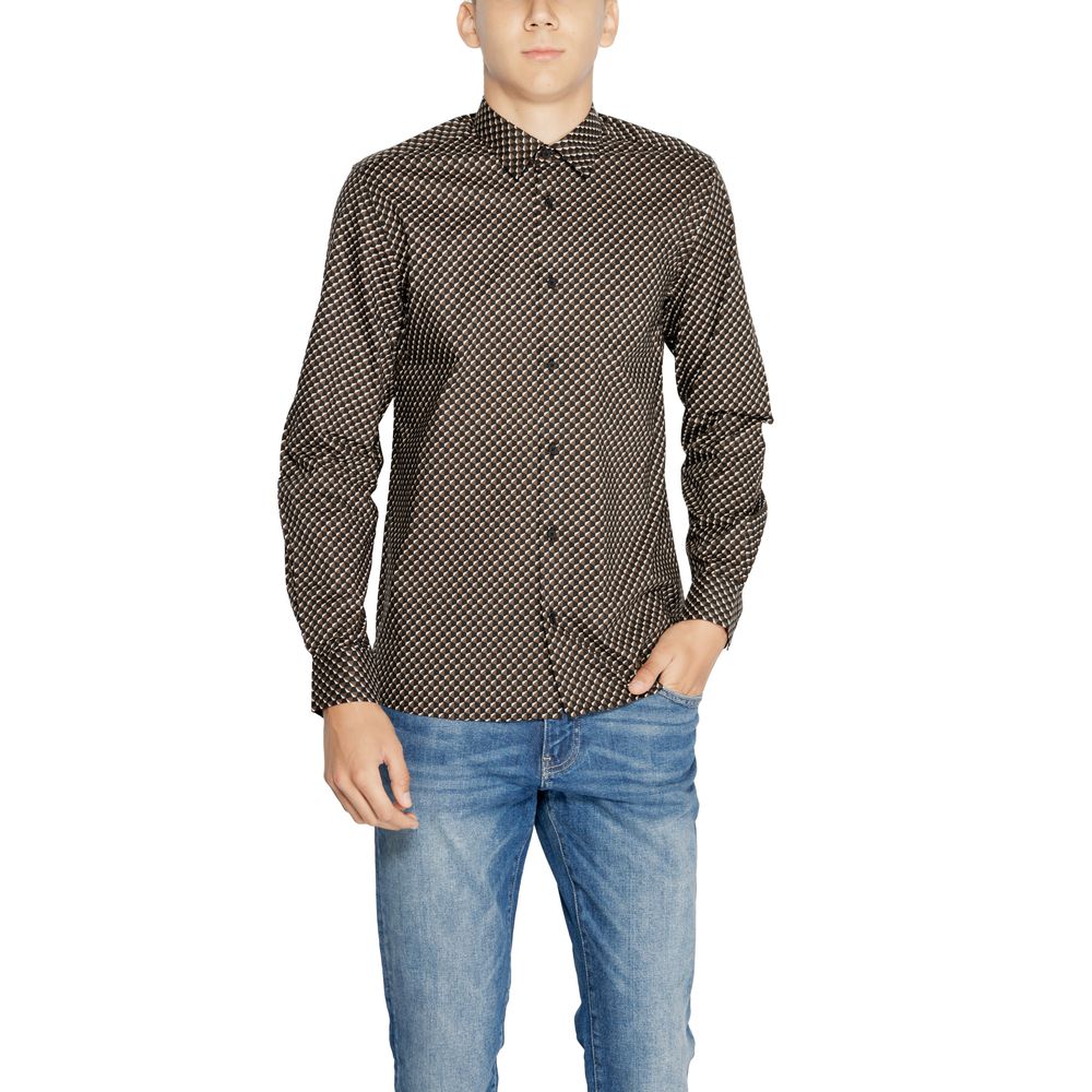 Antony Morato Brown Cotton Pattern Shirt | Regal Royce