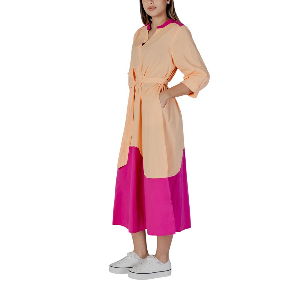 B.Young Orange Cotton Long Dress | Regal Royce