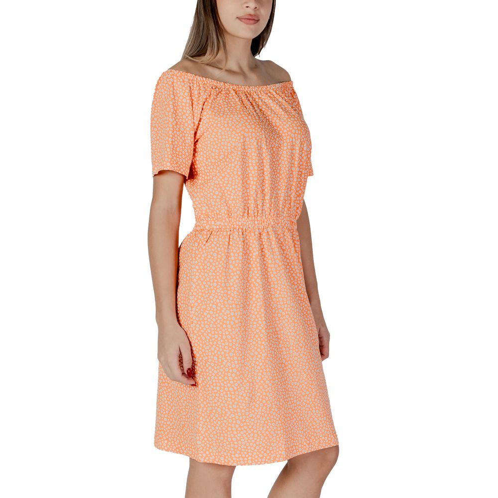B.Young Orange Cotton Short Dress | Regal Royce