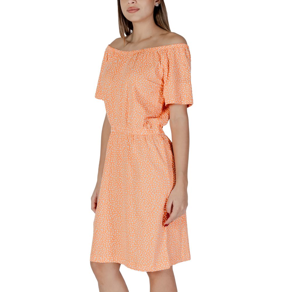 B.Young Orange Cotton Short Dress | Regal Royce