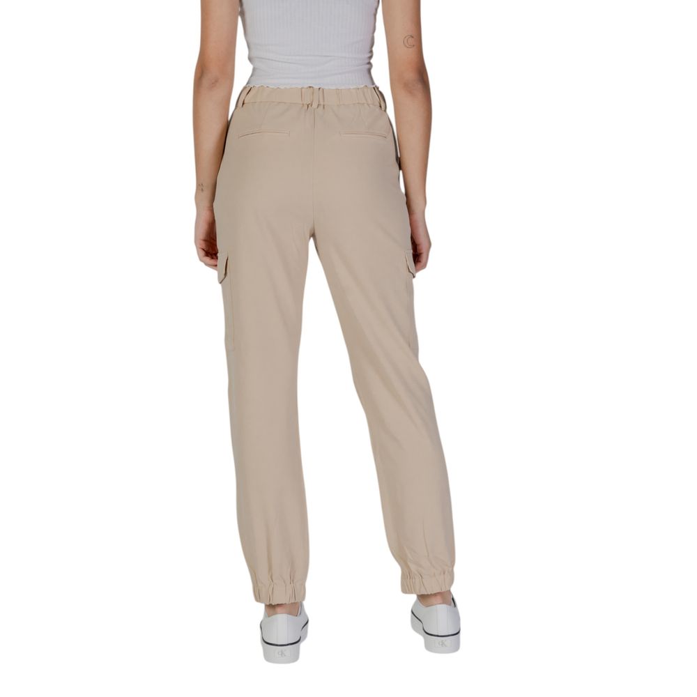 B.Young Beige Polyester Cargo Pants | Regal Royce
