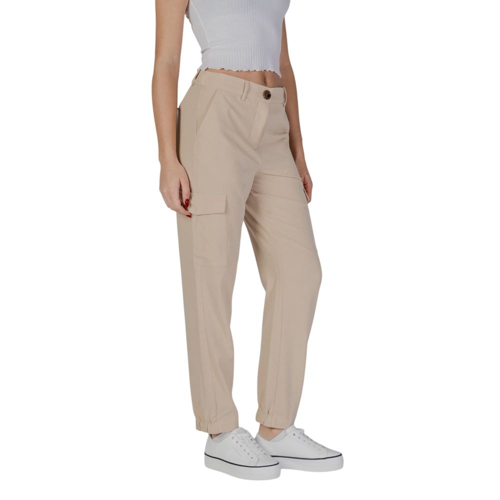 B.Young Beige Polyester Cargo Pants | Regal Royce