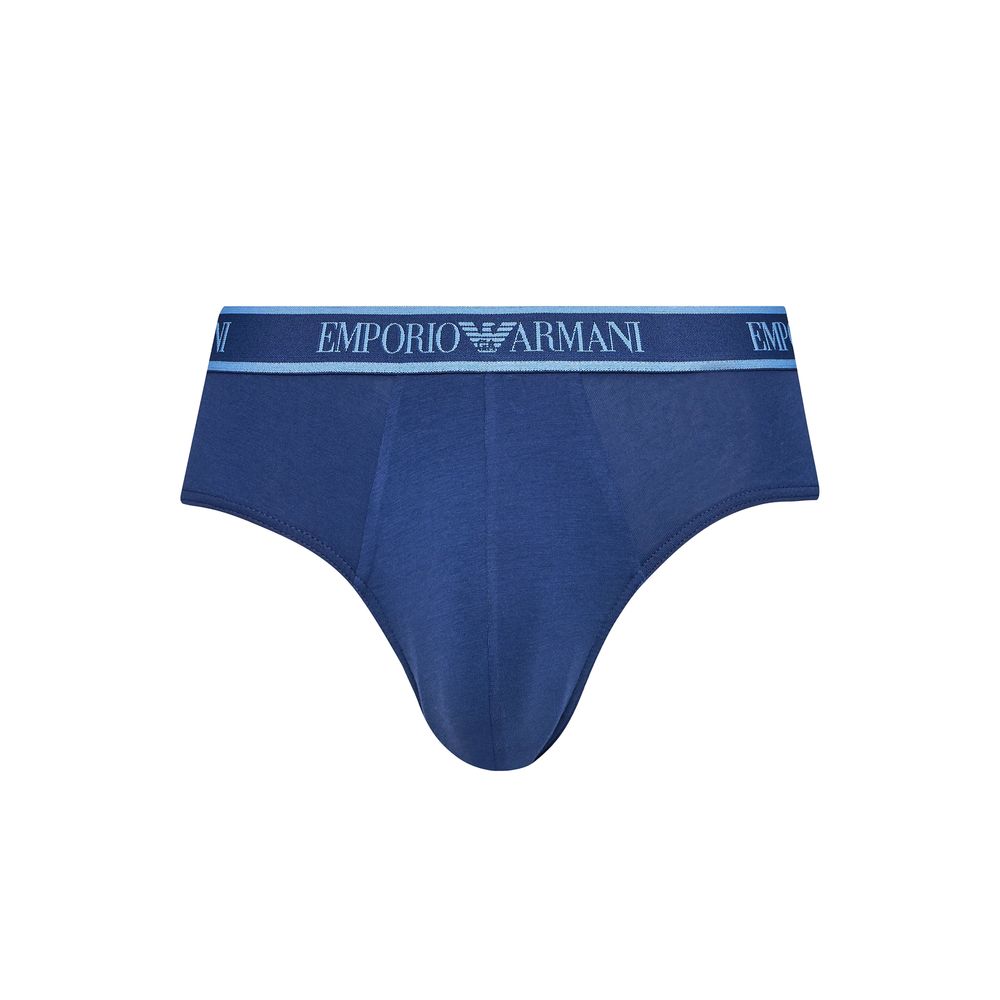 Emporio Armani Underwear Blue Cotton Briefs | Regal Royce