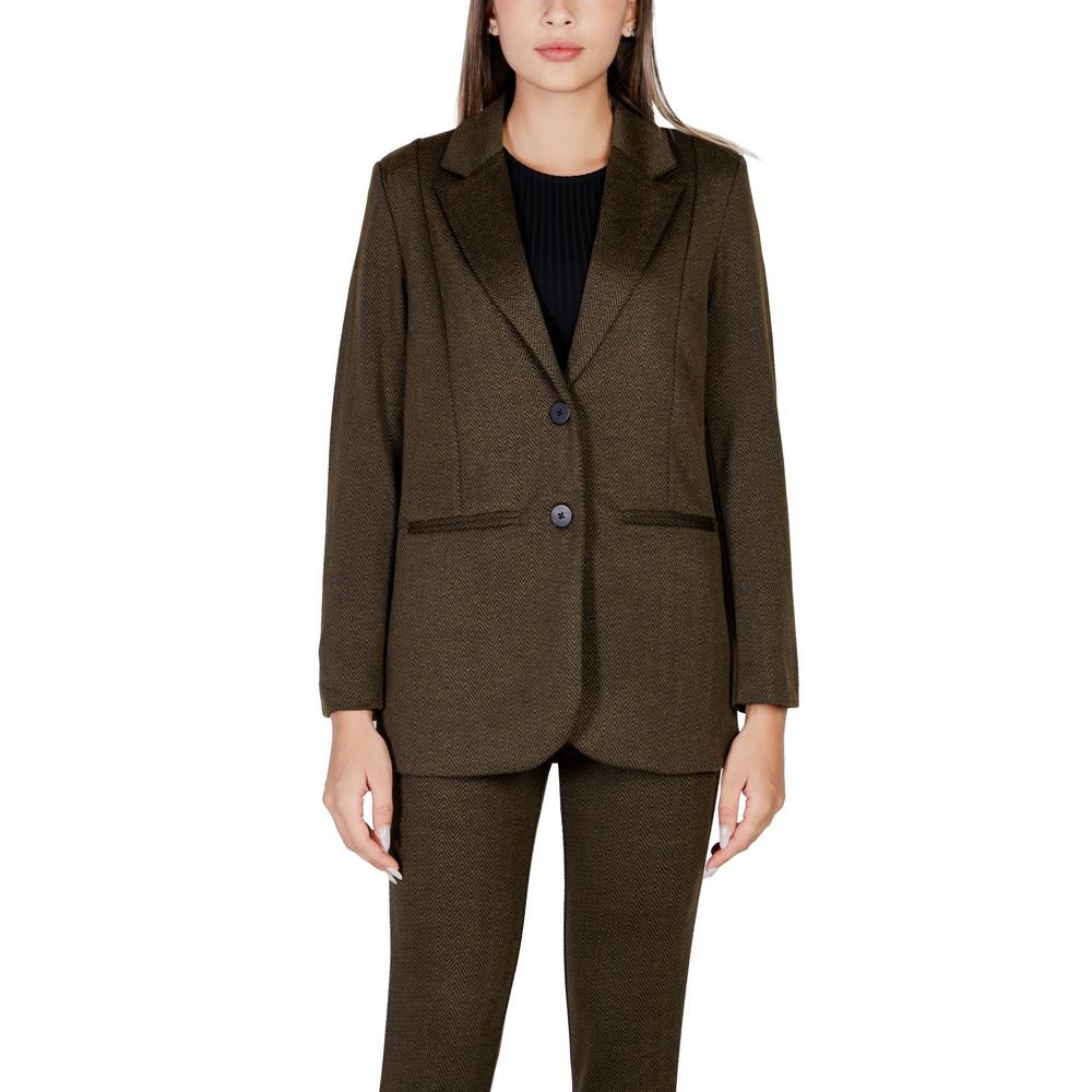 ICHI Green Polyester Blazer | Regal Royce