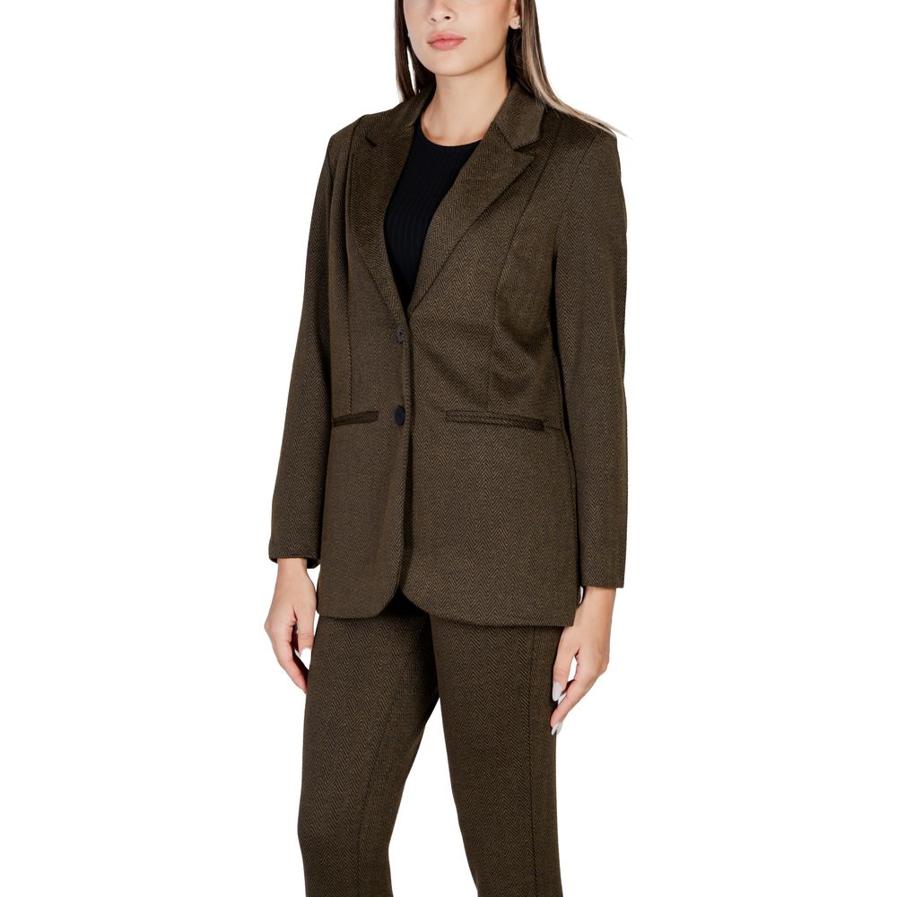 ICHI Green Polyester Blazer | Regal Royce