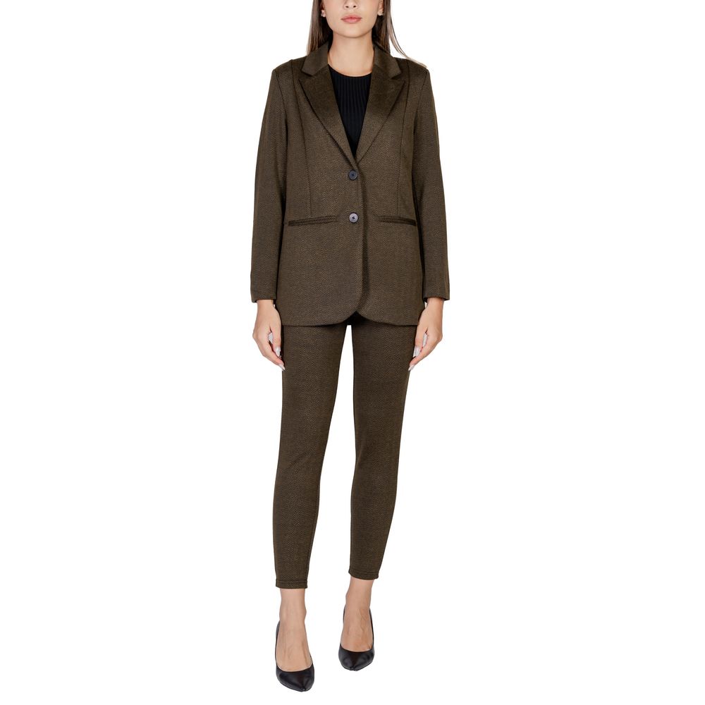 ICHI Green Polyester Blazer | Regal Royce