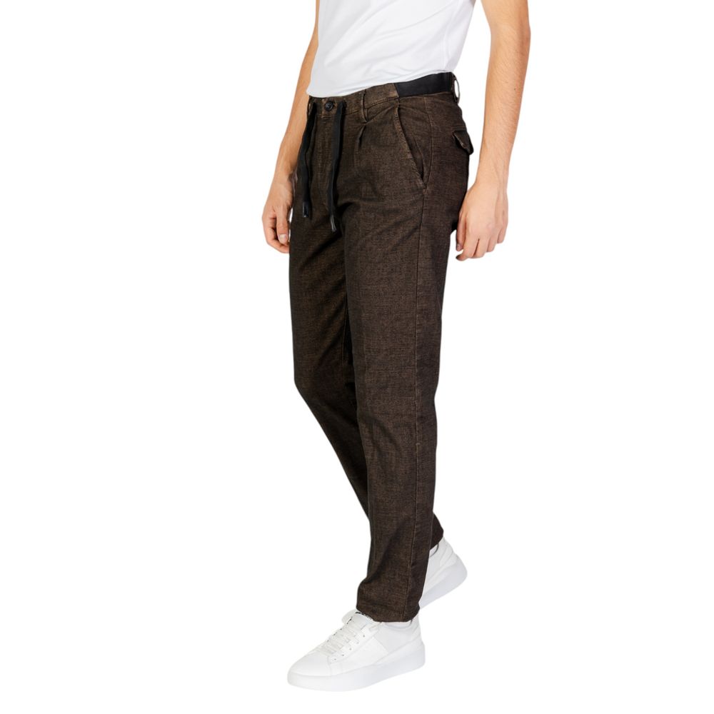 Hamaki-Ho Brown Cotton Casual Pants | Regal Royce