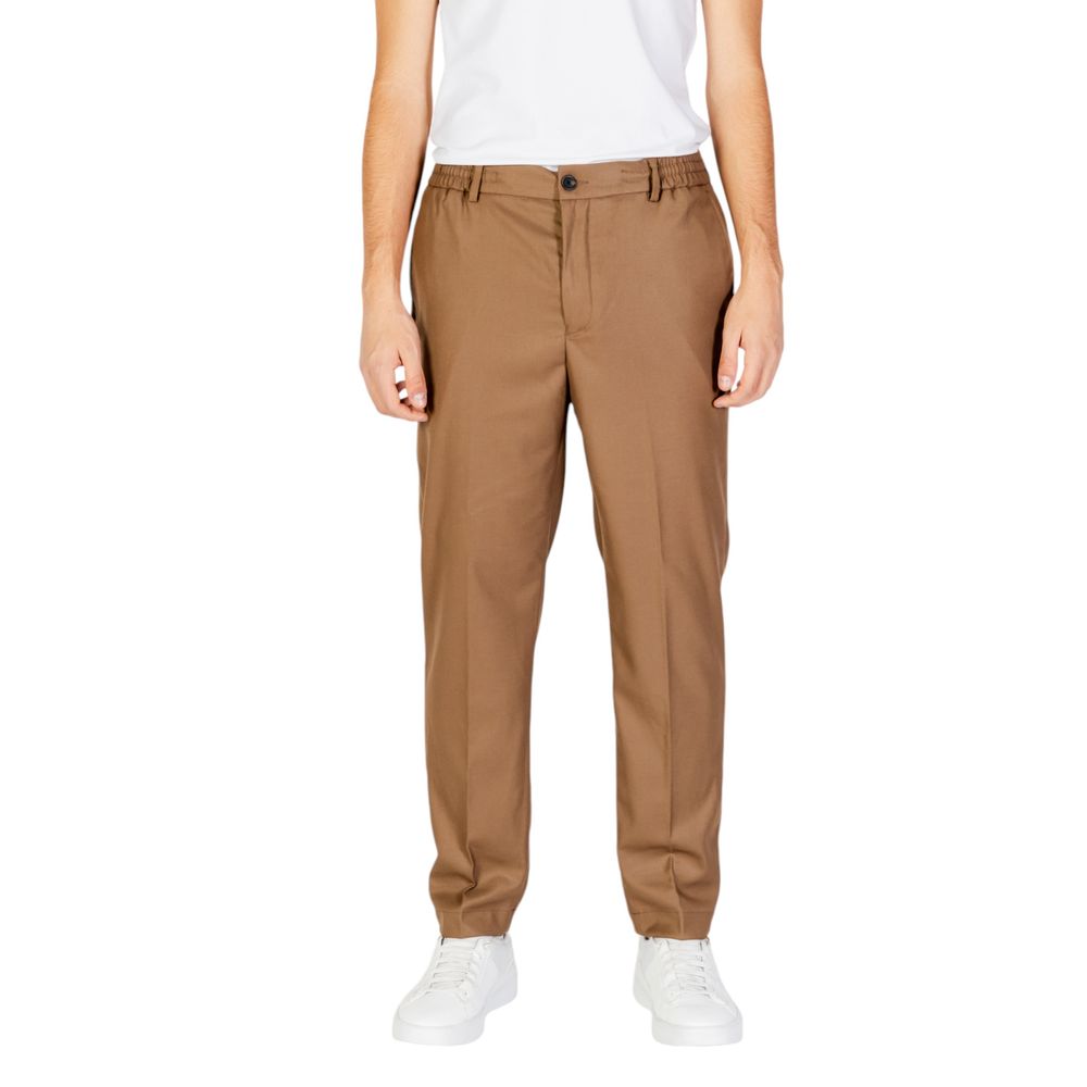 Hamaki-Ho Beige Polyester Casual Pants | Regal Royce
