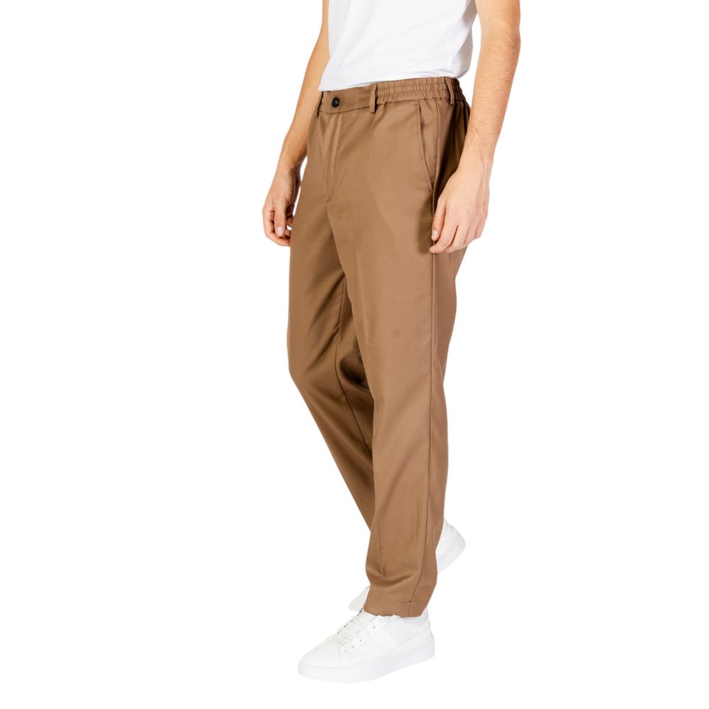 Hamaki-Ho Beige Polyester Casual Pants | Regal Royce