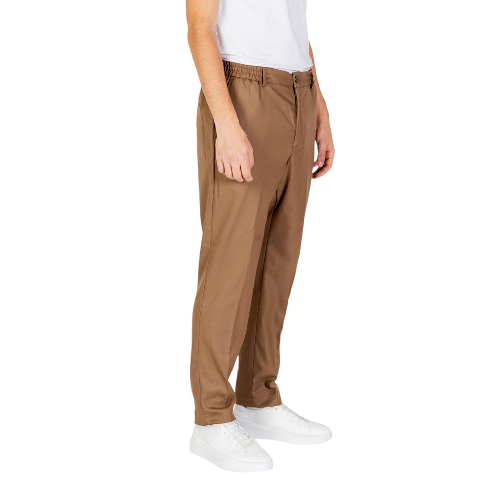 Hamaki-Ho Beige Polyester Casual Pants | Regal Royce