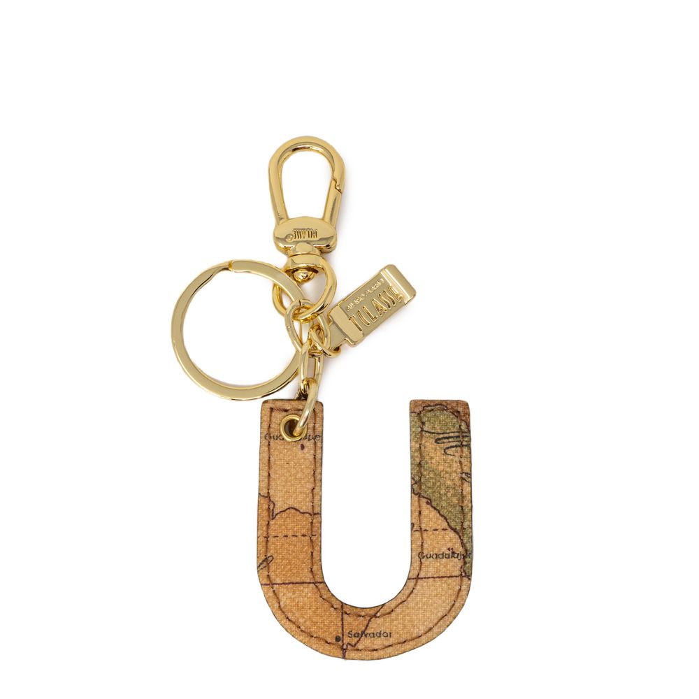 Alviero Martini Prima Classe Beige Leather Keychain | Regal Royce