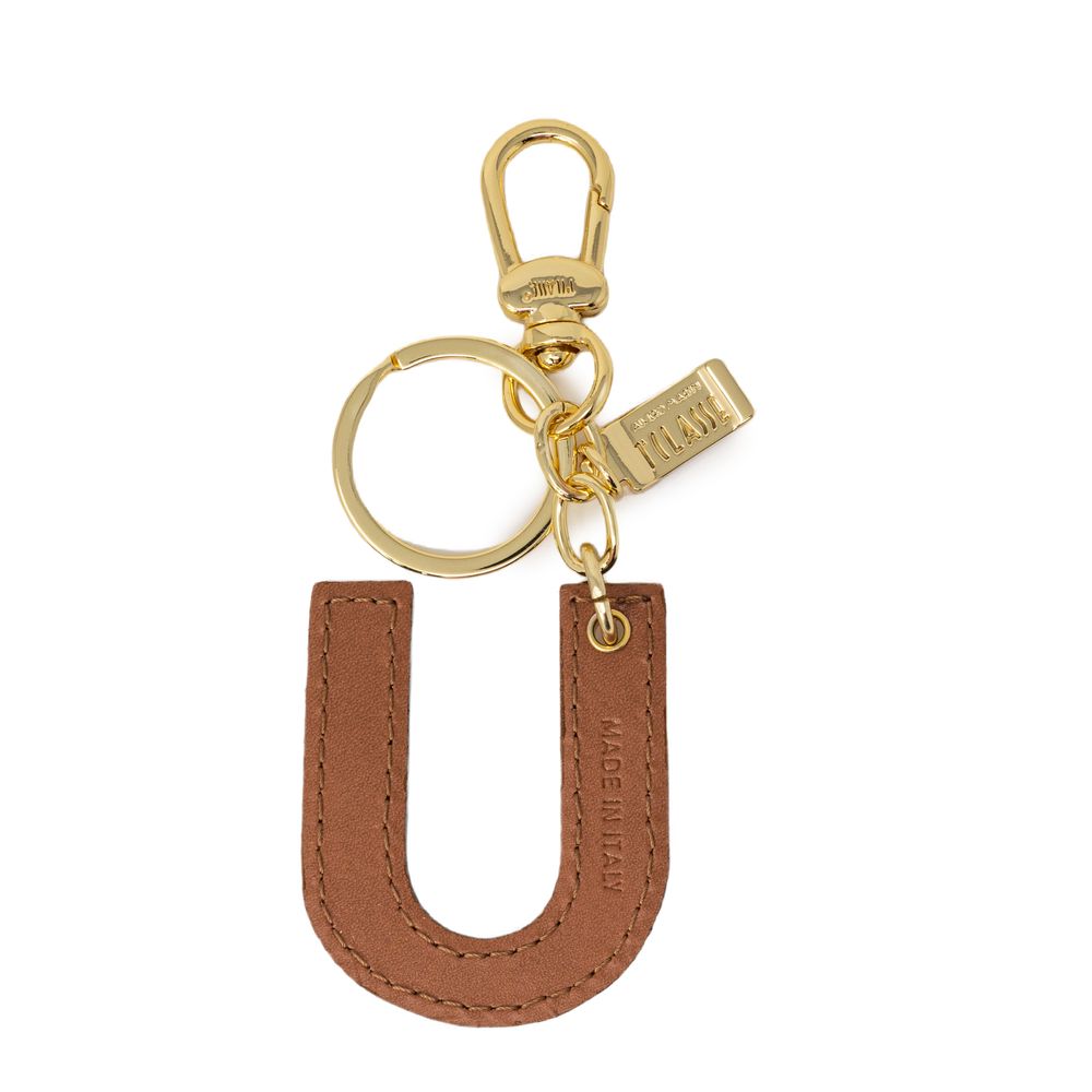 Alviero Martini Prima Classe Beige Leather Keychain | Regal Royce