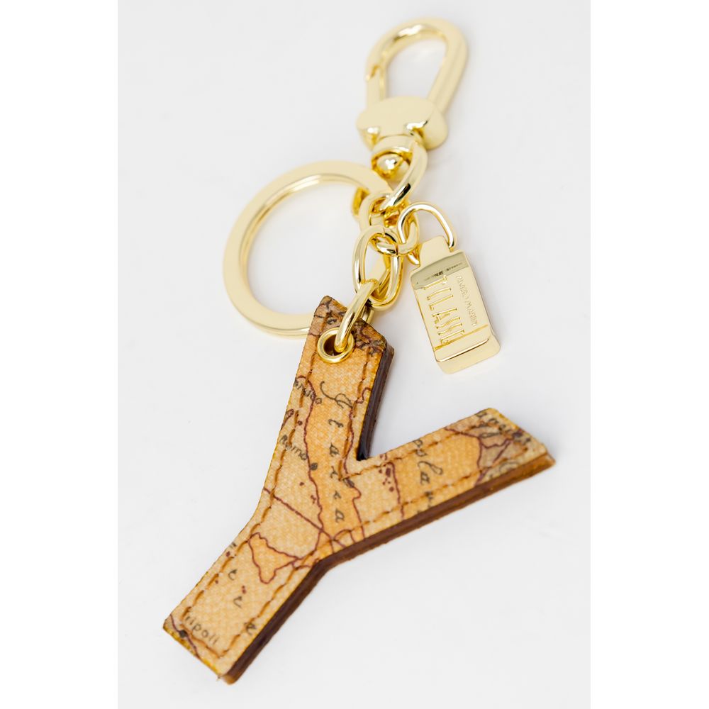 Alviero Martini Prima Classe Beige Artificial Leather Keychain | Regal Royce