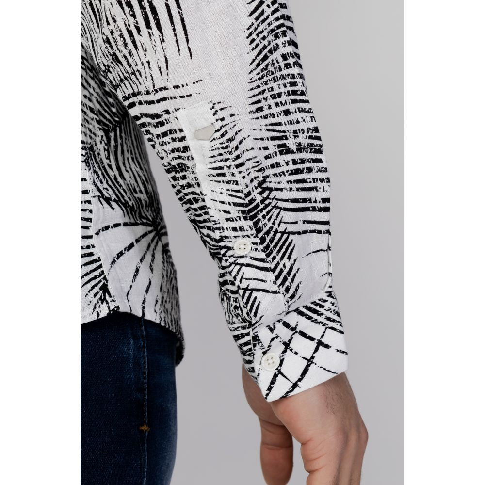 Antony Morato Black Linen Pattern Shirt | Regal Royce