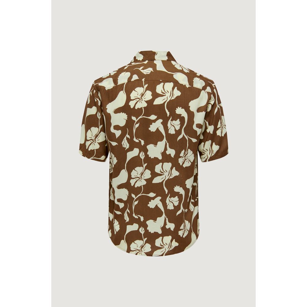 Only & Sons Brown Viscose Shortsleeve Shirt | Regal Royce