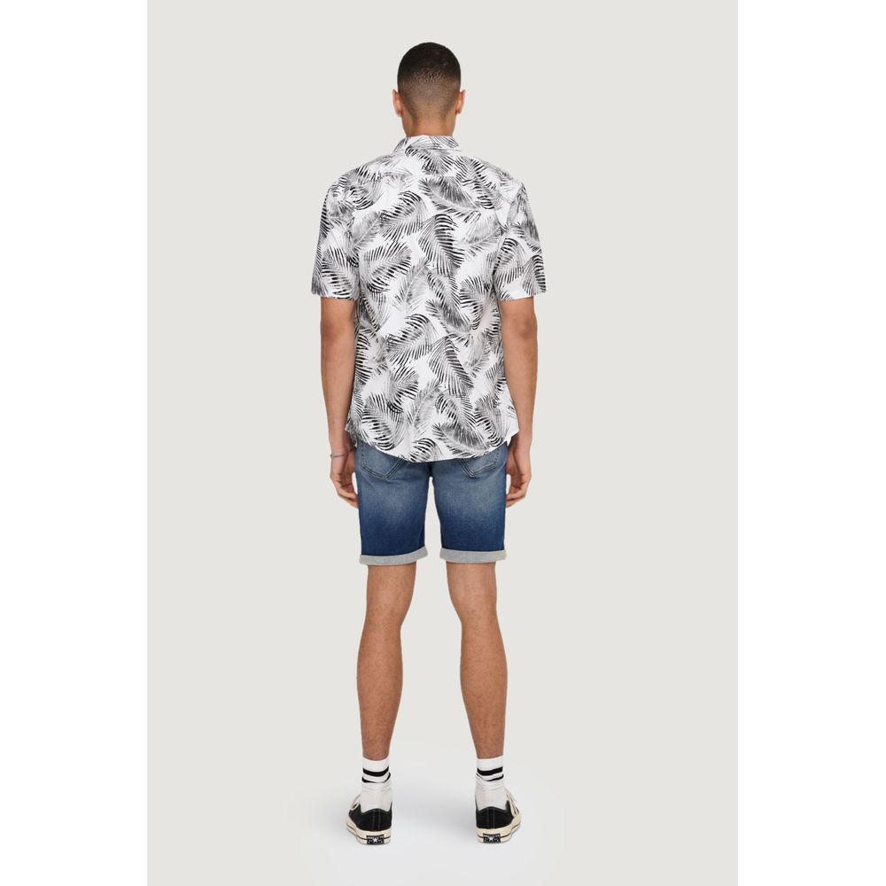 Only & Sons White Cotton Shortsleeve Shirt | Regal Royce