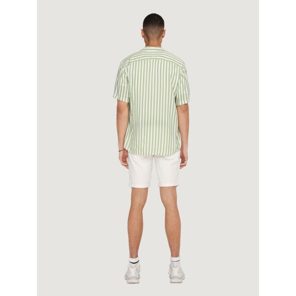 Only & Sons Green Viscose Shortsleeve Shirt | Regal Royce