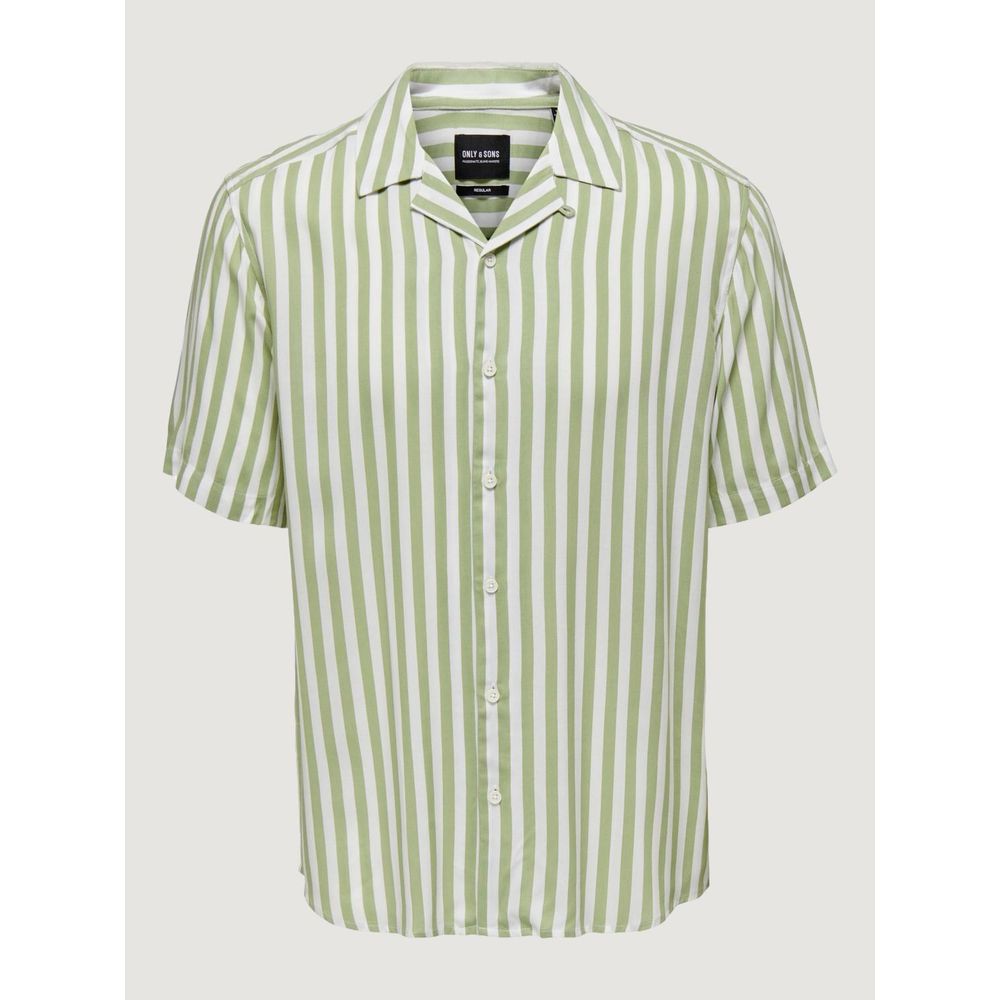 Only & Sons Green Viscose Shortsleeve Shirt | Regal Royce