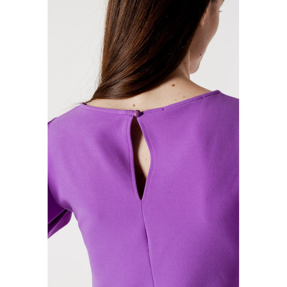 Rinascimento Purple Polyester Midi Dress | Regal Royce