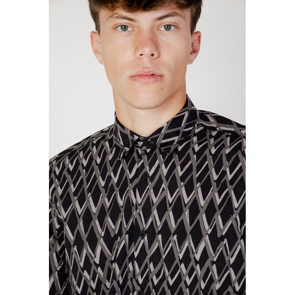 Antony Morato Black Cotton Pattern Shirt | Regal Royce