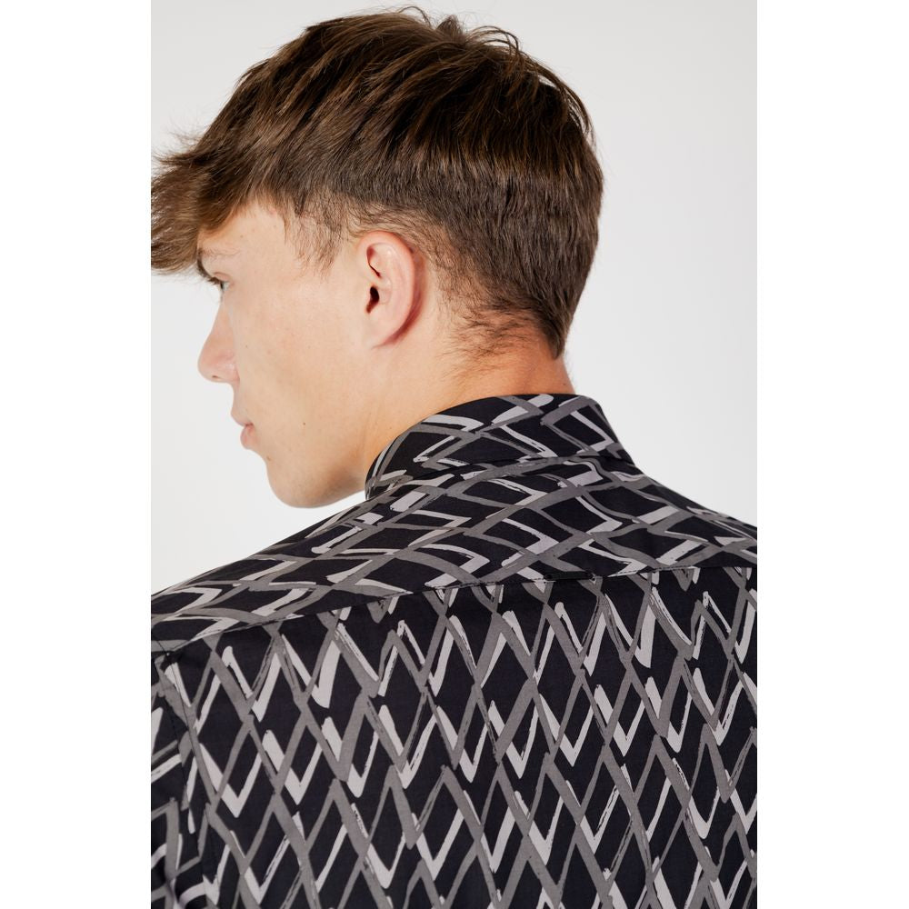 Antony Morato Black Cotton Pattern Shirt | Regal Royce