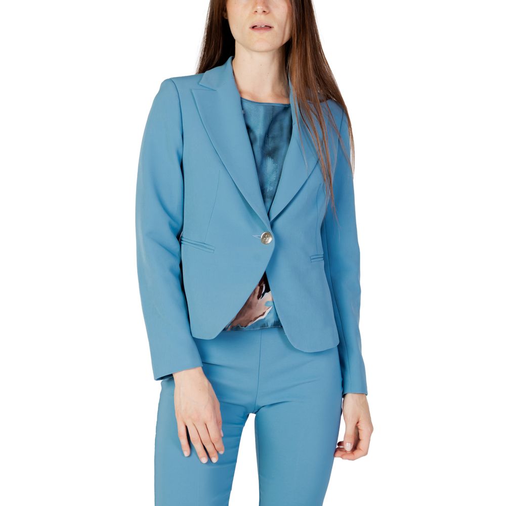 Rinascimento Turquoise Polyester Blazer | Regal Royce