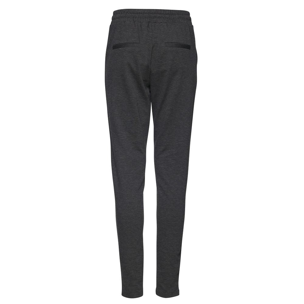 ICHI Gray Polyester Casual Pants | Regal Royce