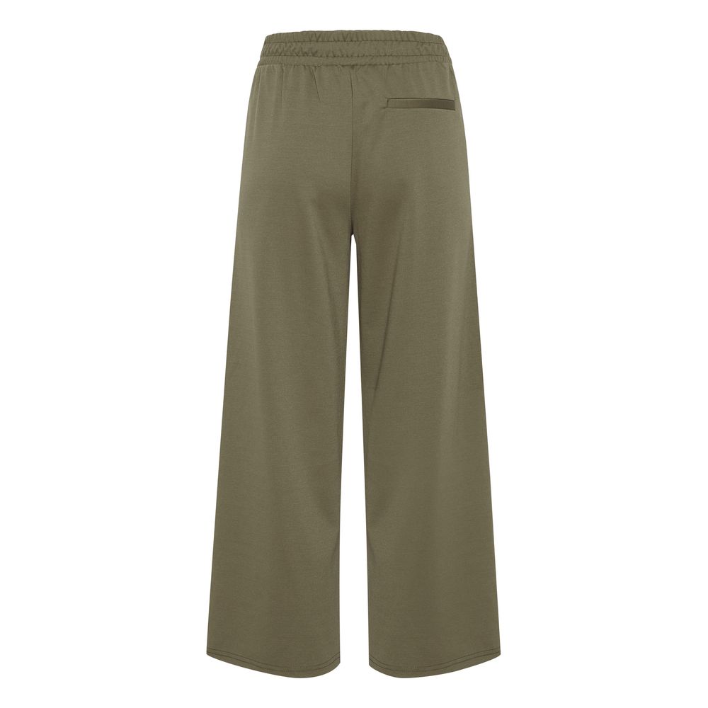ICHI Green Recycled Polyester Flared Pants | Regal Royce