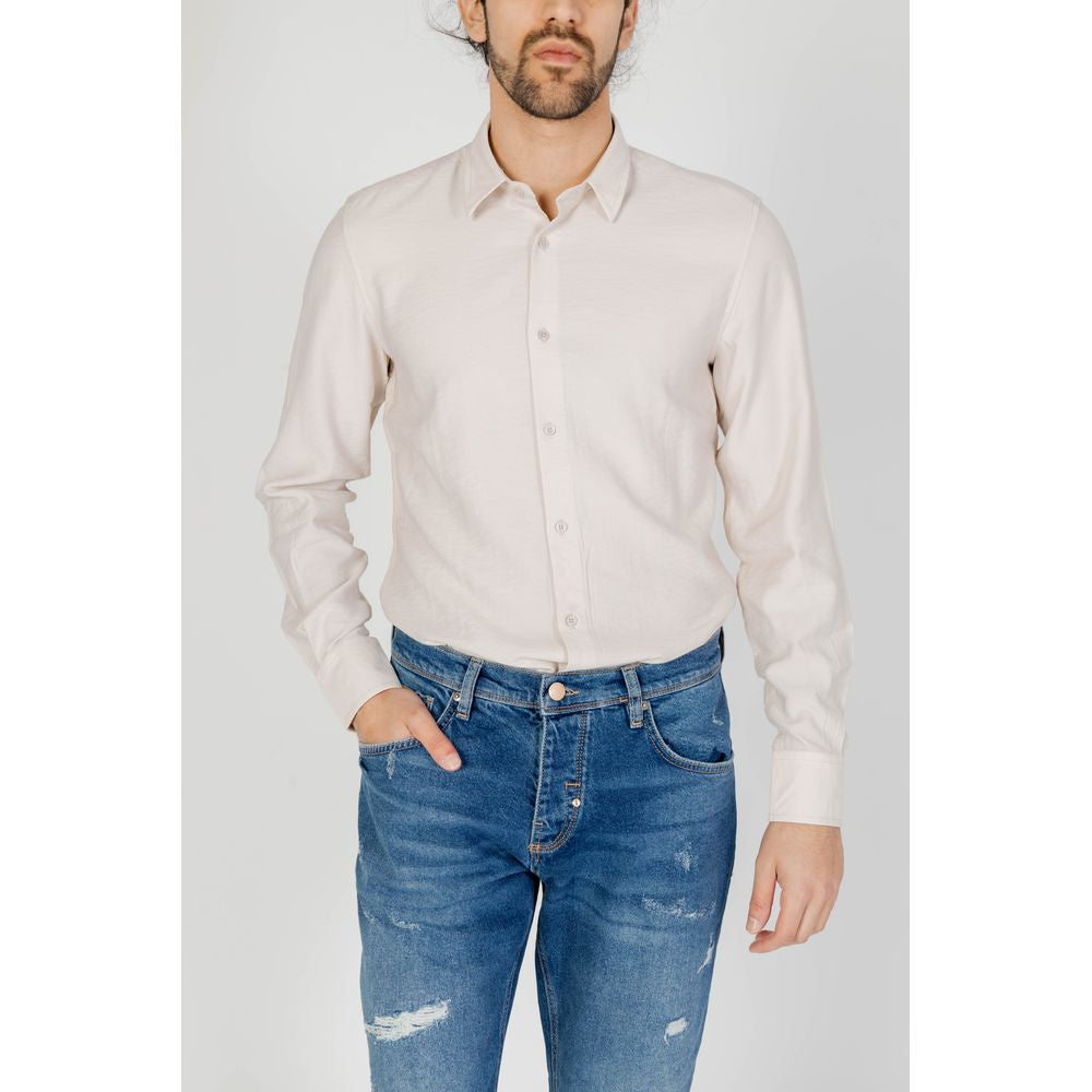 Antony Morato Beige Viscose Dress Shirt | Regal Royce