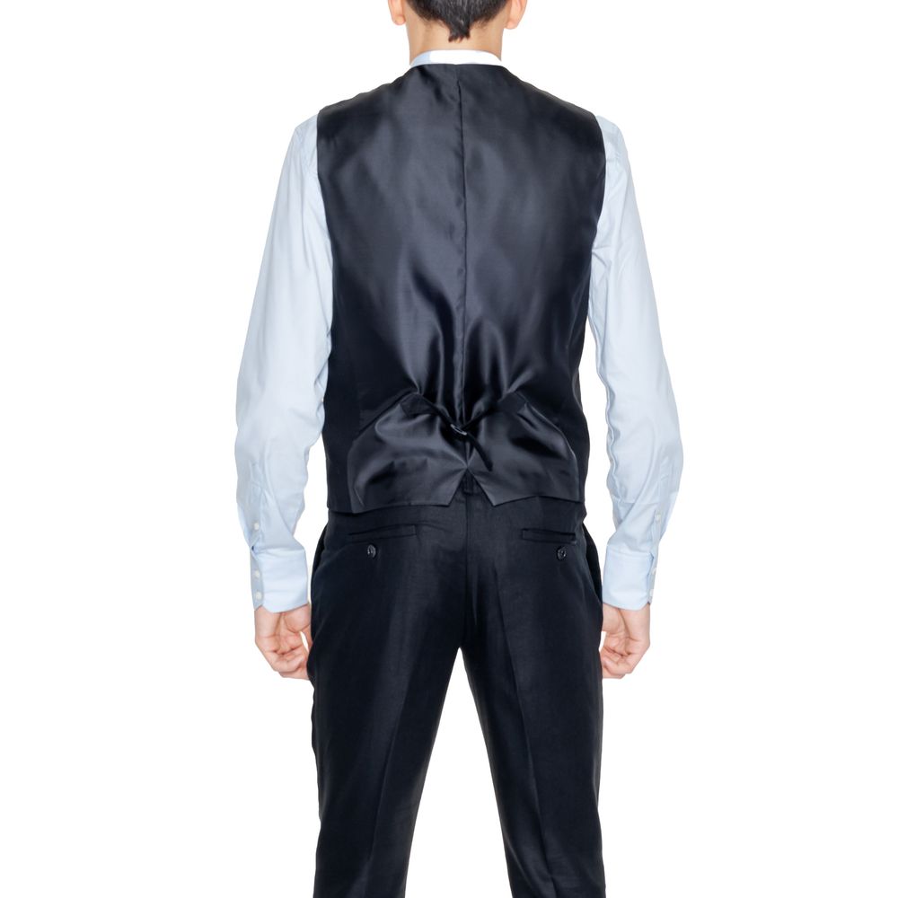 Antony Morato Black Linen Waistcoat | Regal Royce