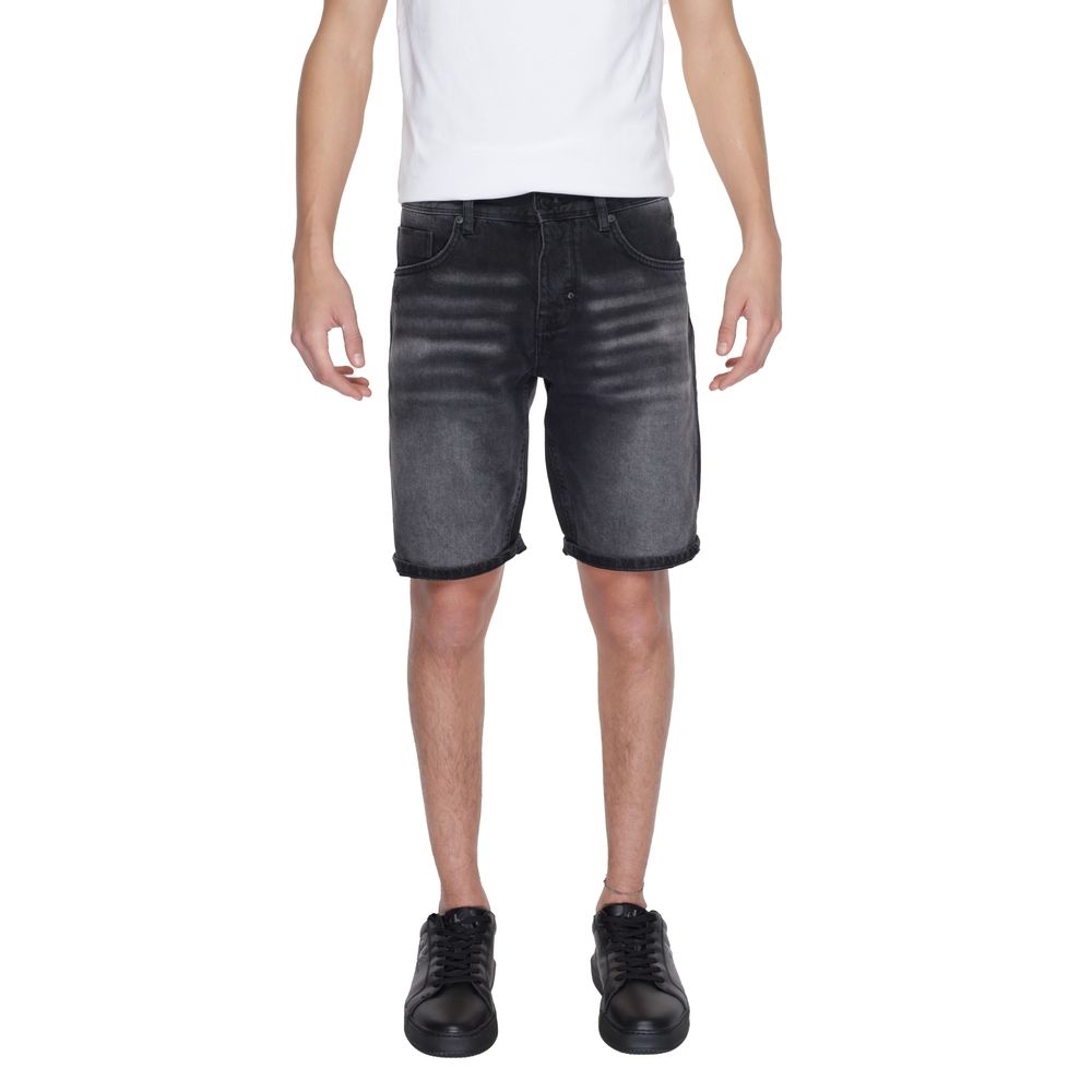 Antony Morato Black Cotton Bermuda Shorts | Regal Royce