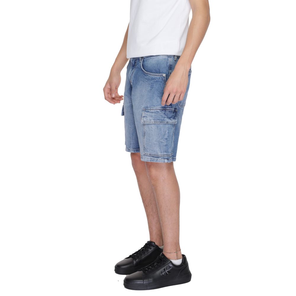 Antony Morato Blue Cotton Bermuda Shorts | Regal Royce