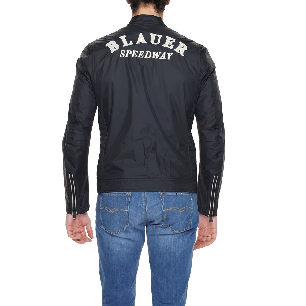 Blauer Black Polyamide Biker Jacket | Regal Royce