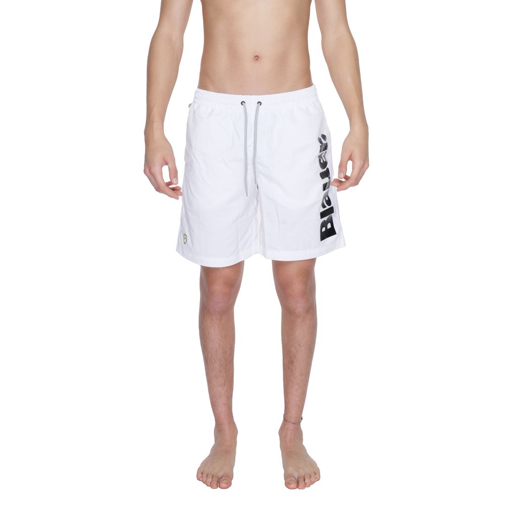 Blauer White Polyamide Swim Shorts | Regal Royce