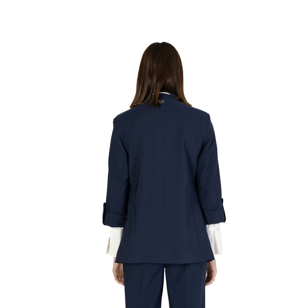 Rinascimento Blue Polyester Blazer | Regal Royce