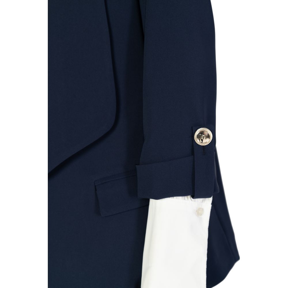 Rinascimento Blue Polyester Blazer | Regal Royce