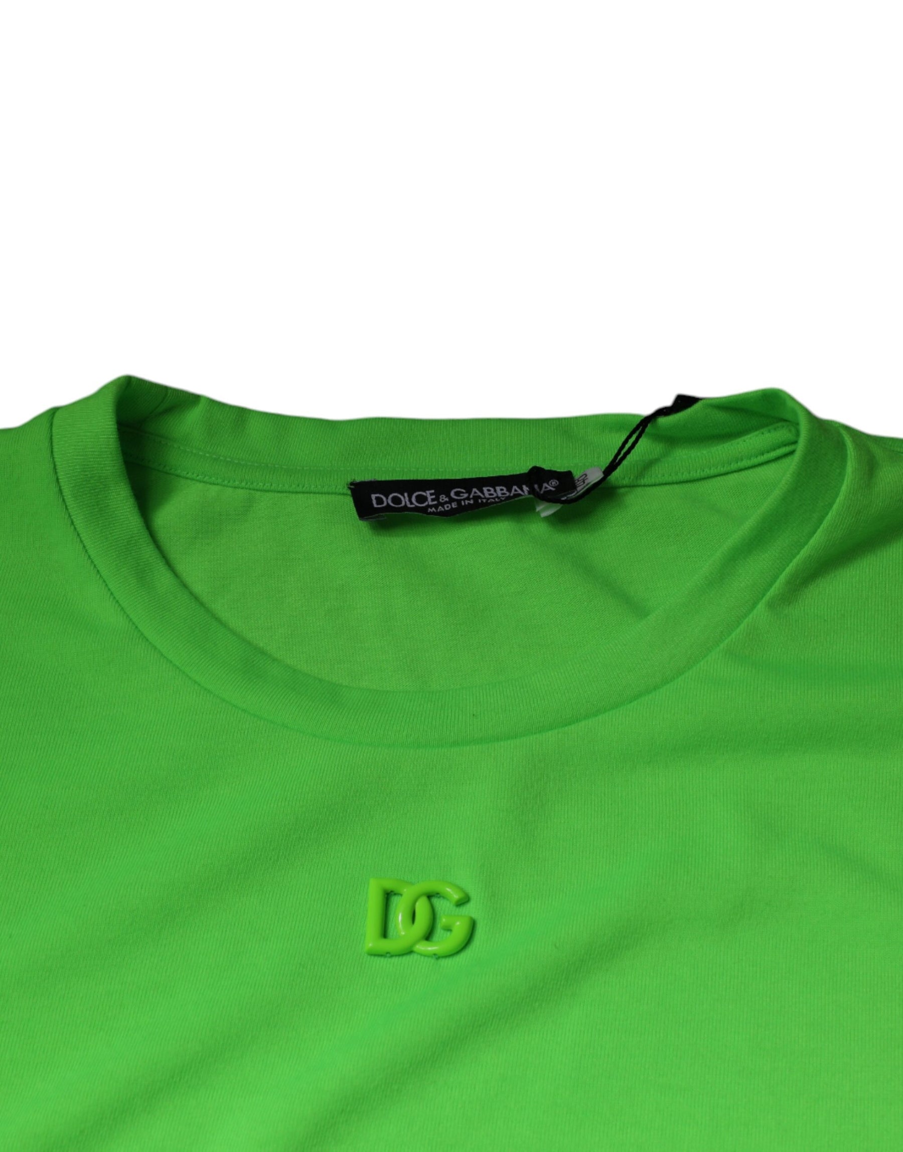 Dolce & Gabbana Green Logo Round Neck Short Sleeves T-shirt | Regal Royce